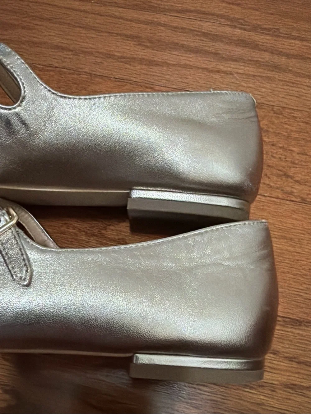 Coach Metallic gold rose Double-Strap Mary Jane Flats Sz 9
